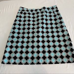 Sixth Alice Turquoise Geo Pattern Design Skirt Sz 6